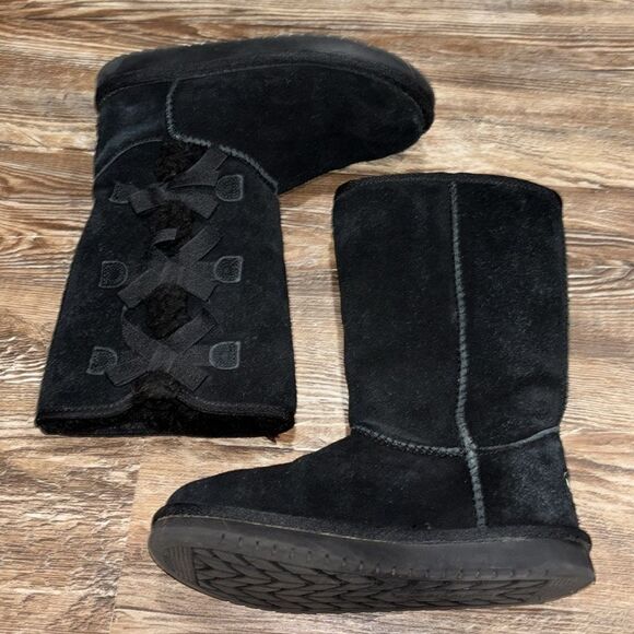 Koolaburra by UGG black suede faux fur insider inside size youth 1. - Picture 2 of 7